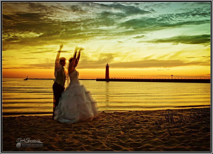 Muskegon Beach Wedding Photography